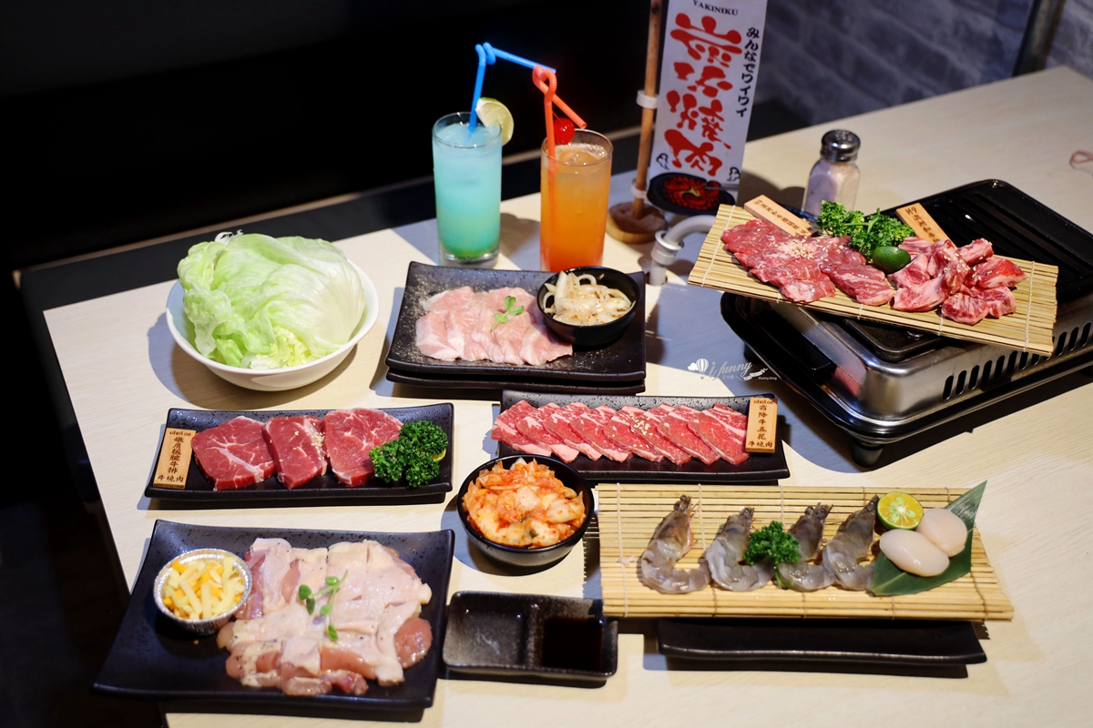 牛燒肉Yakiniku 新店必吃燒肉店  澳洲Ｍ9和牛豪華雙人套餐/日本生食級干貝